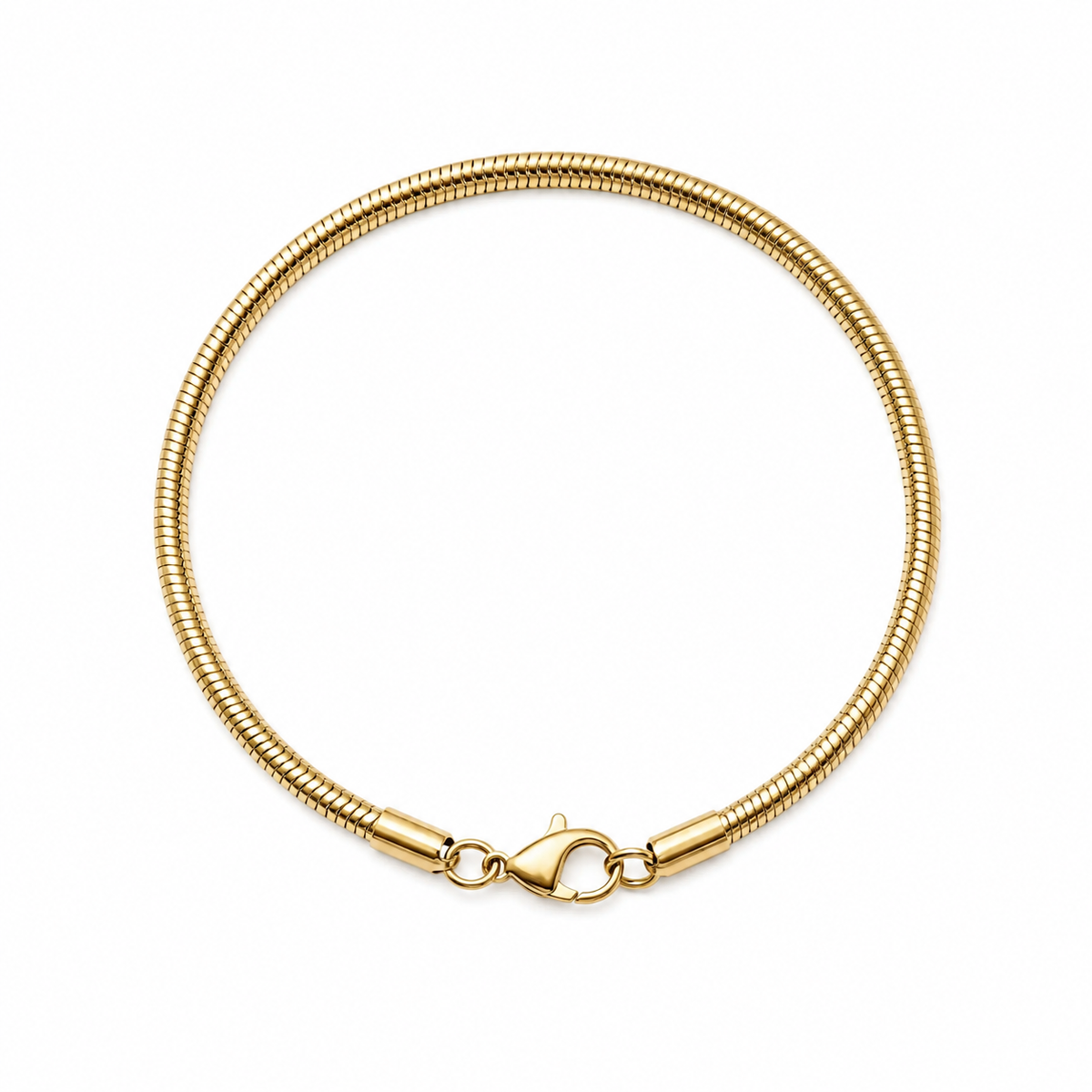 Halo Snake Bracelet (Gold) - gold-plated stainless steel unisex bracelet, detail shot