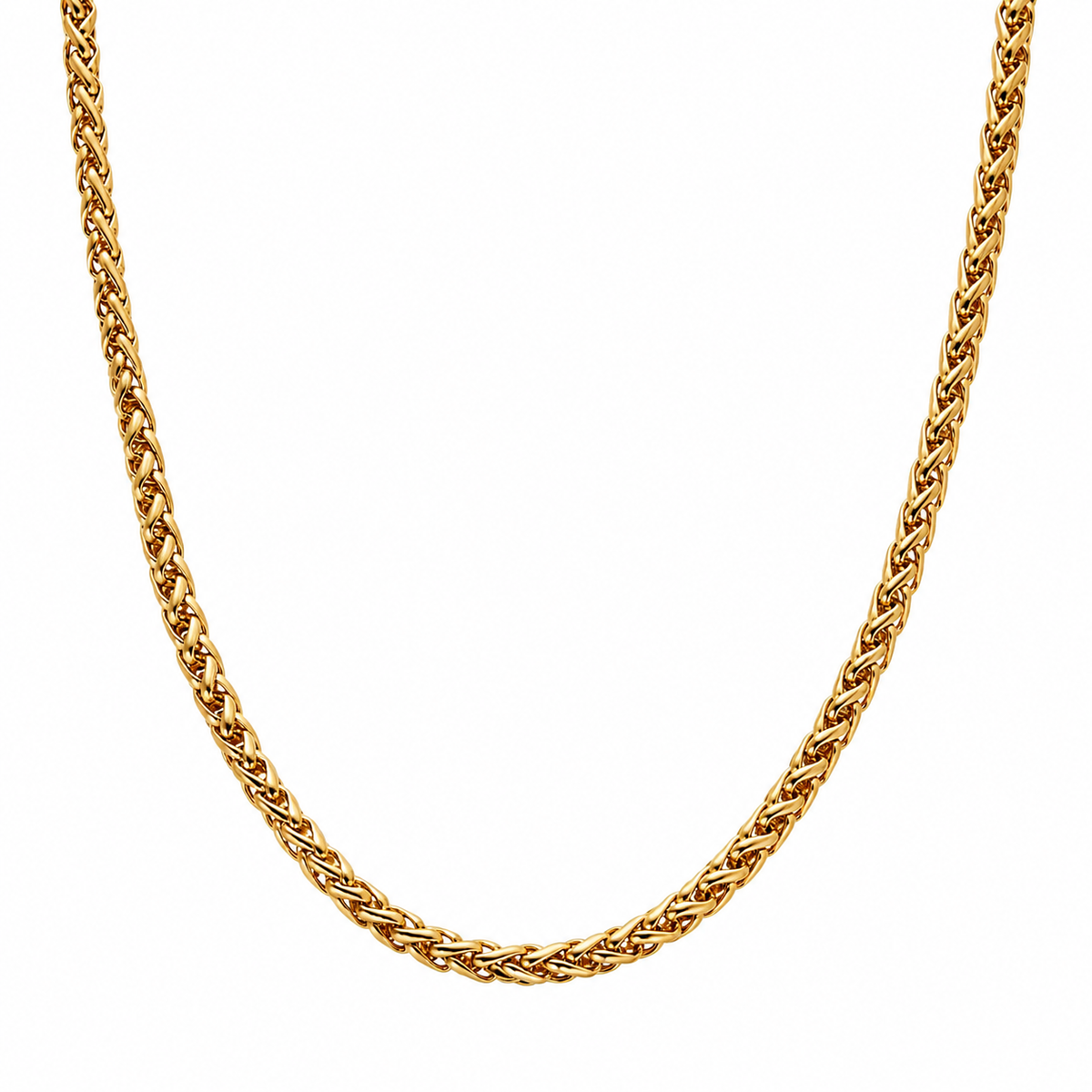 The Atlas Wheat 5mm High-Polish Statement Chain - stainless steel gold men's chain, main product photo