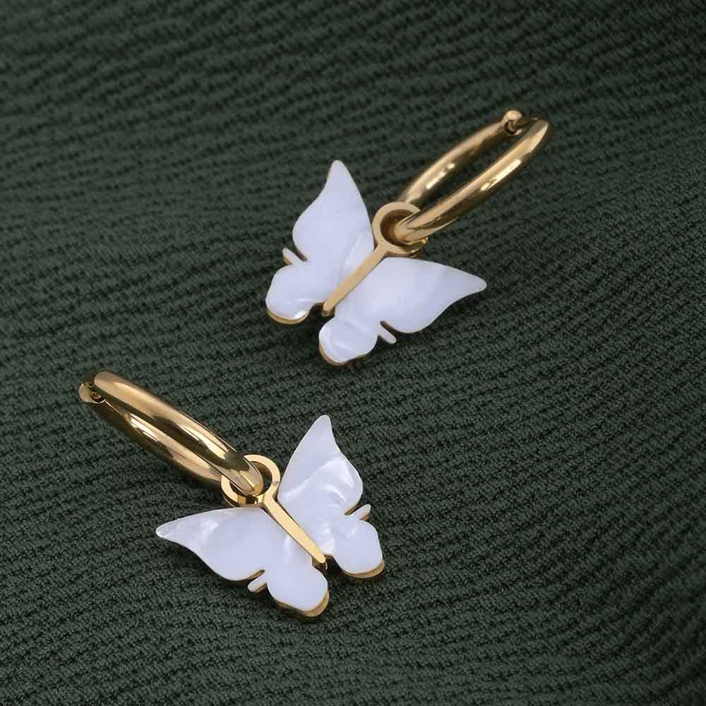 Butterfly Gold Hoop Earring