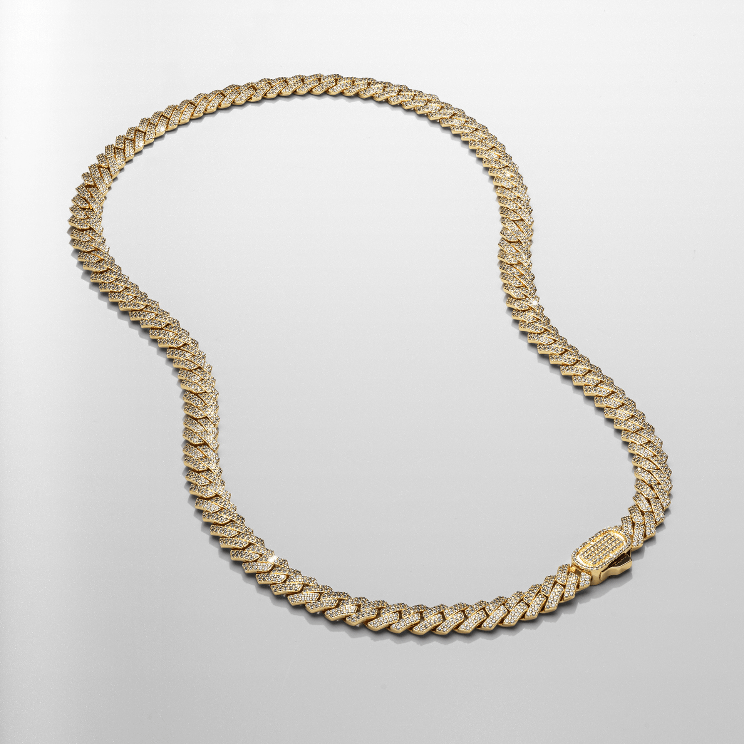 Prong Link Iced Cuban (Gold) 8mm - Main Image