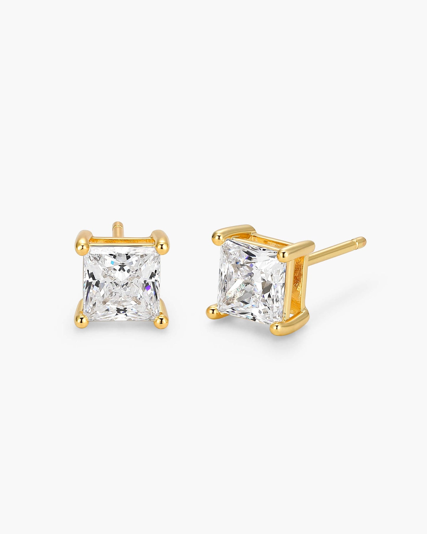 Square Stud Earrings - Gold
