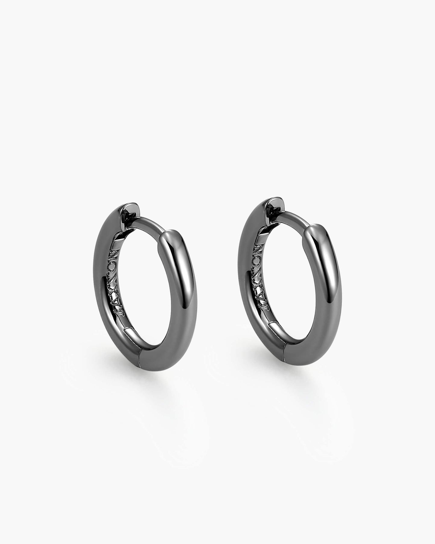 Thin Hoop Earrings - Black