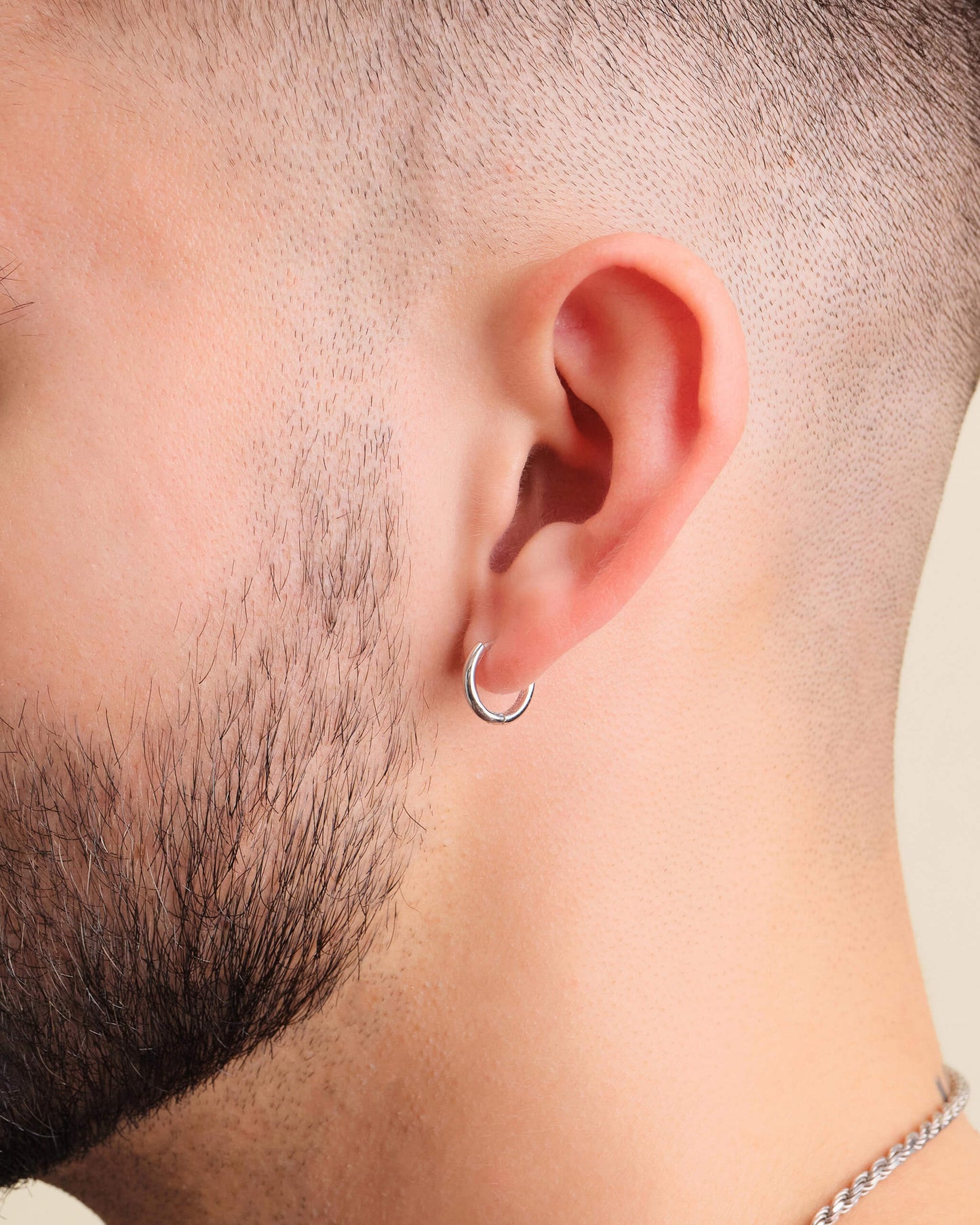 Thin Hoop Earrings - Silver