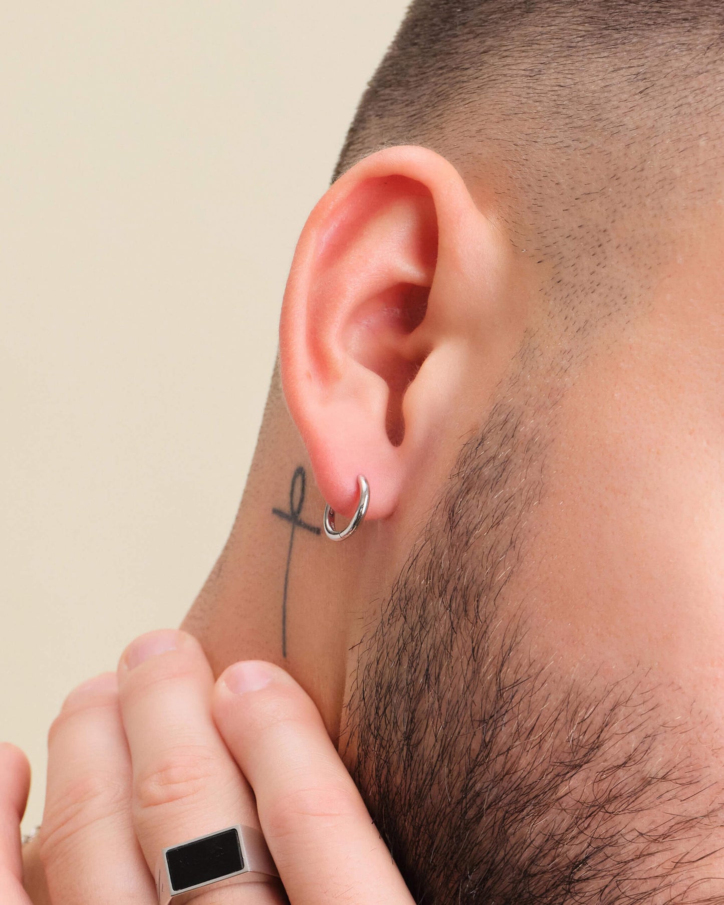 Thin Hoop Earrings - Silver