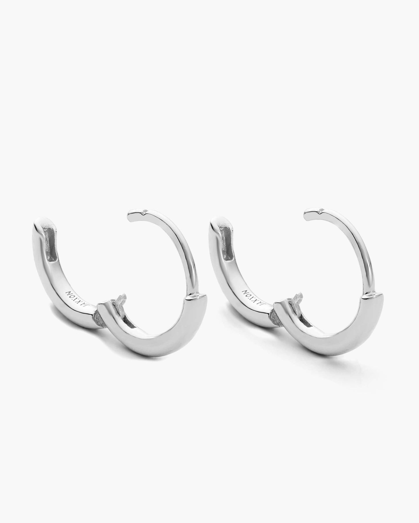 Thin Hoop Earrings - Silver