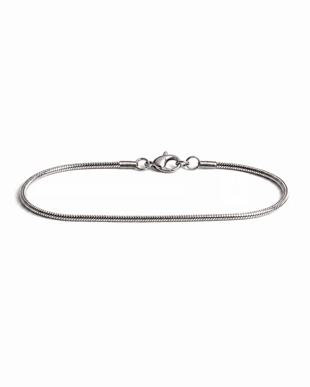 Silver Snake (Silver) 2mm - stainless steel silver unisex bracelet, main product photo