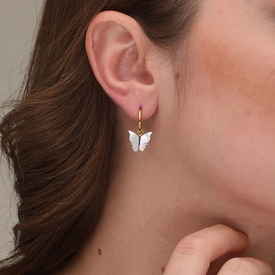 Butterfly Gold Hoop Earring