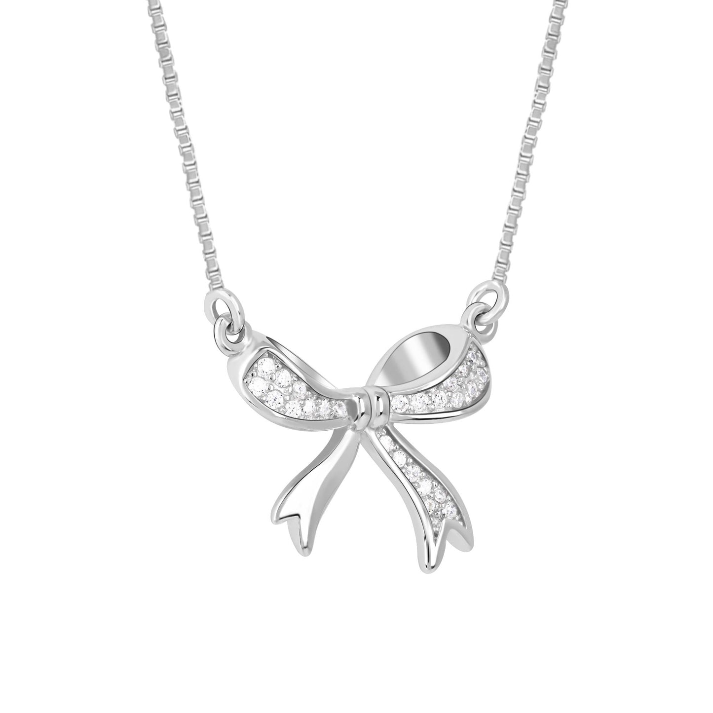 Bow Silver Necklace