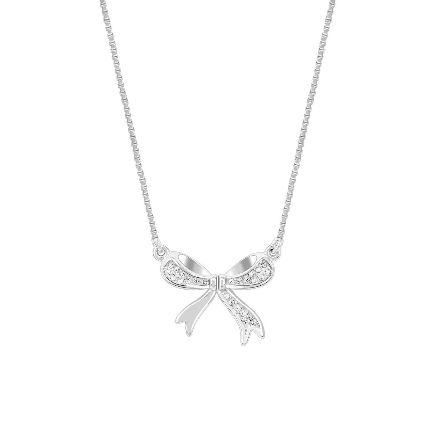 Bow Silver Necklace
