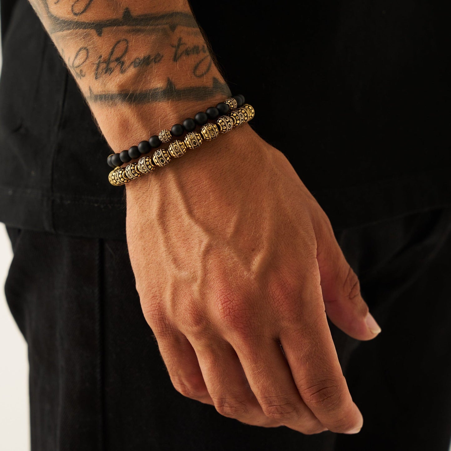 Matte Black Onyx Beads Bracelet