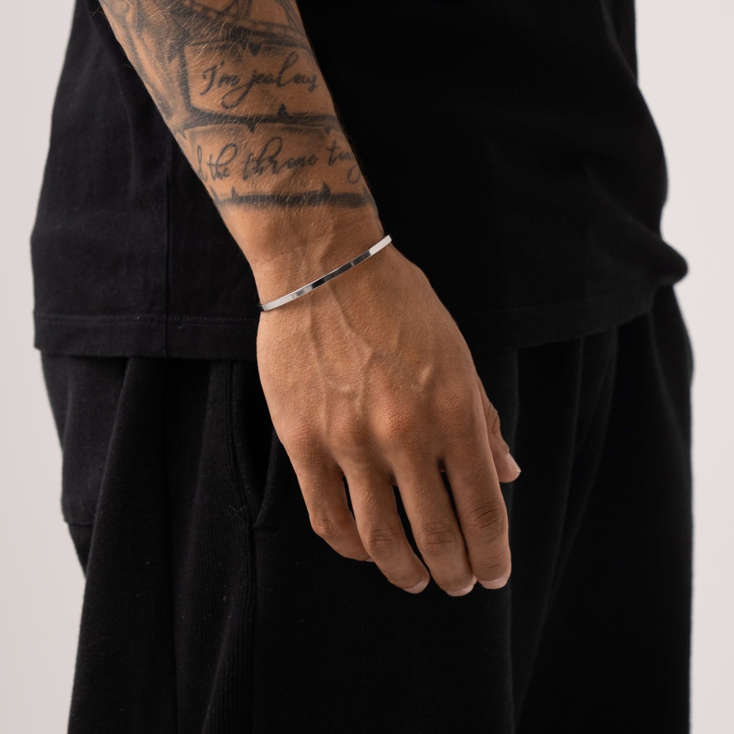 Cuff Bracelet (Silver) 4mm
