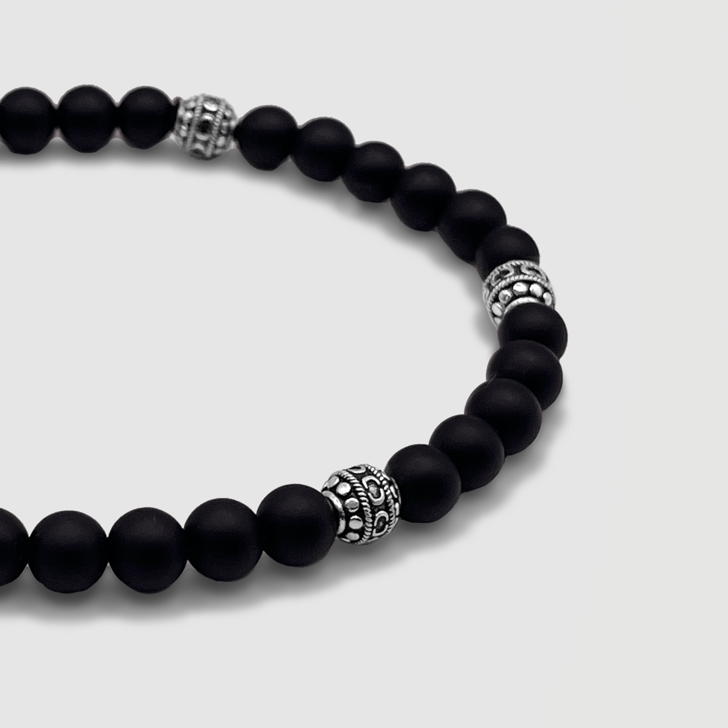 Matte Black (S) Onyx Beads Bracelet