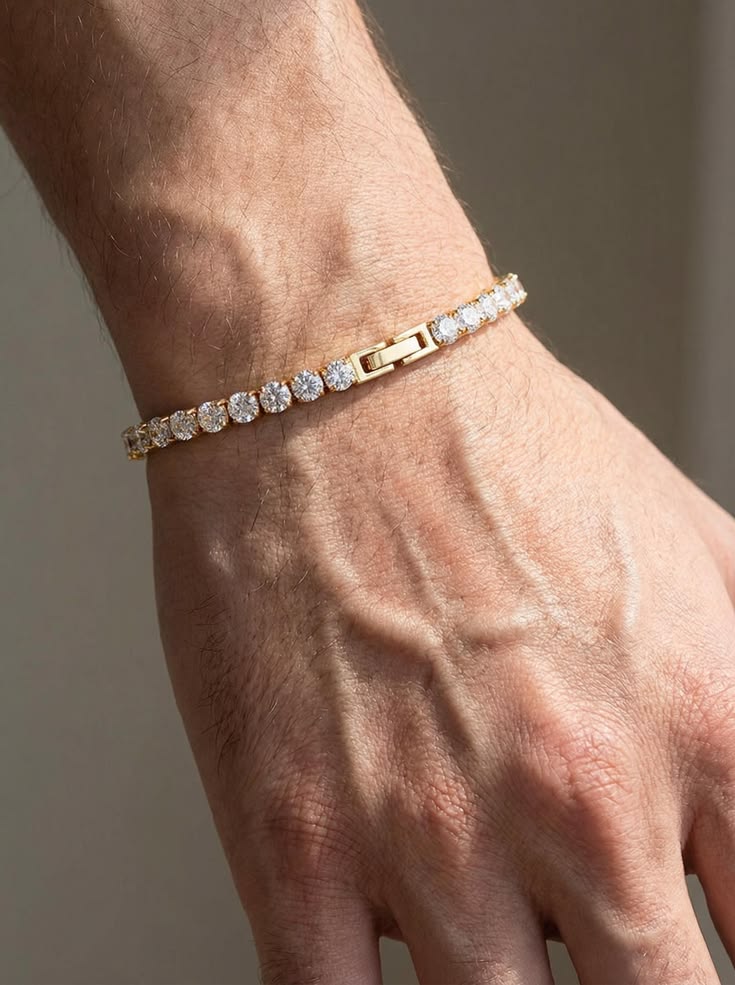 TENNIS BRACELET (GOLD) 4MM