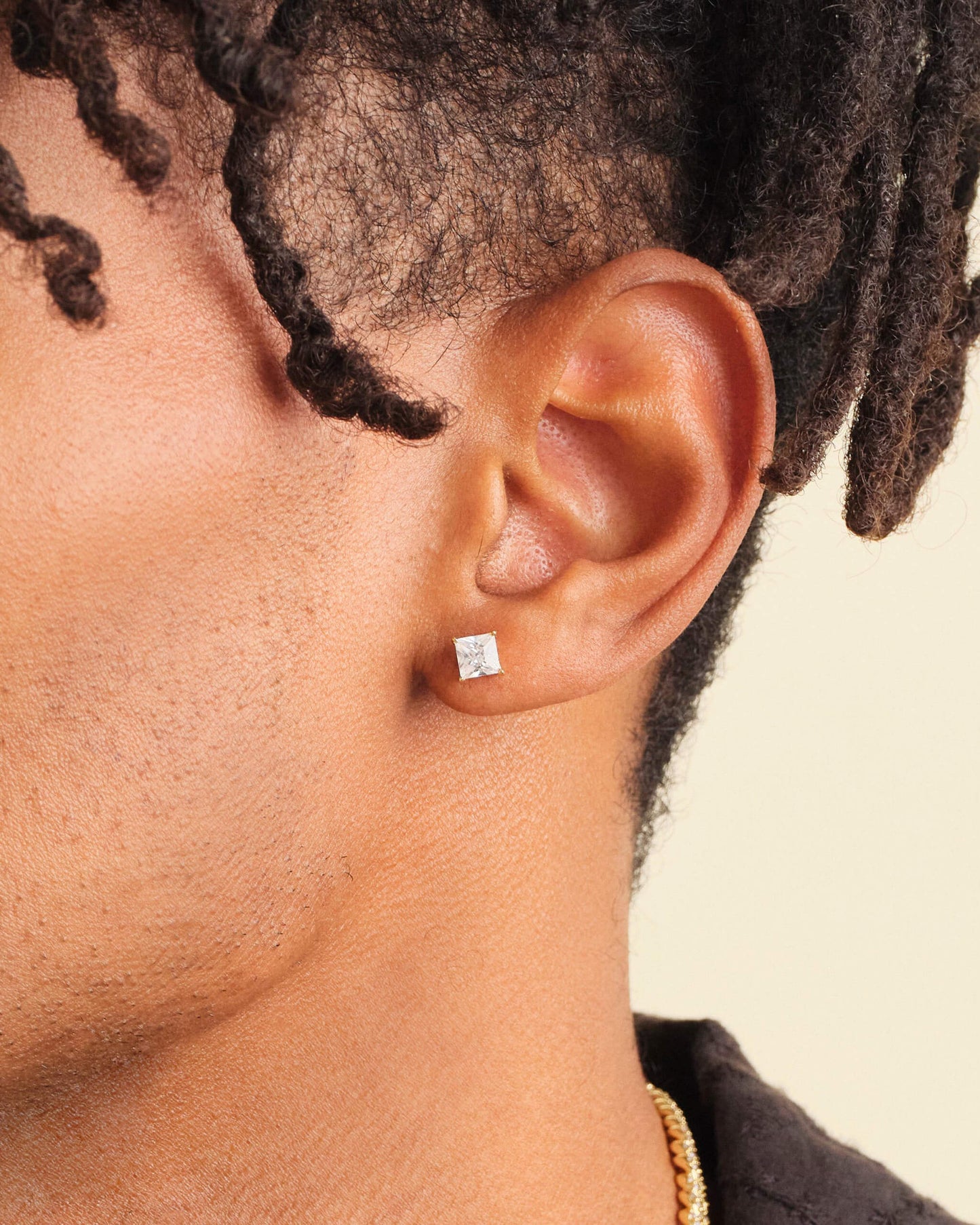 Square Stud Earrings - Gold
