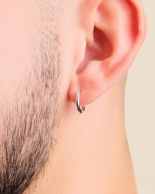 Thin Hoop Earrings - Silver