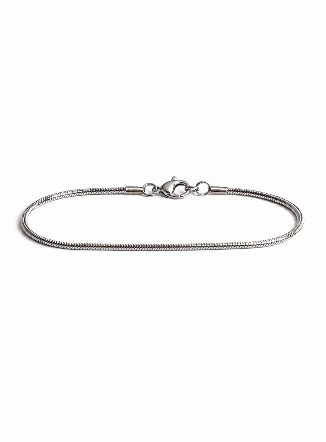 Silver Snake (Silver) 2mm - stainless steel silver unisex bracelet, main product photo