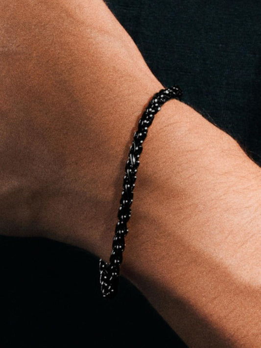 WHEAT BRACELET (BLACK) 4MM