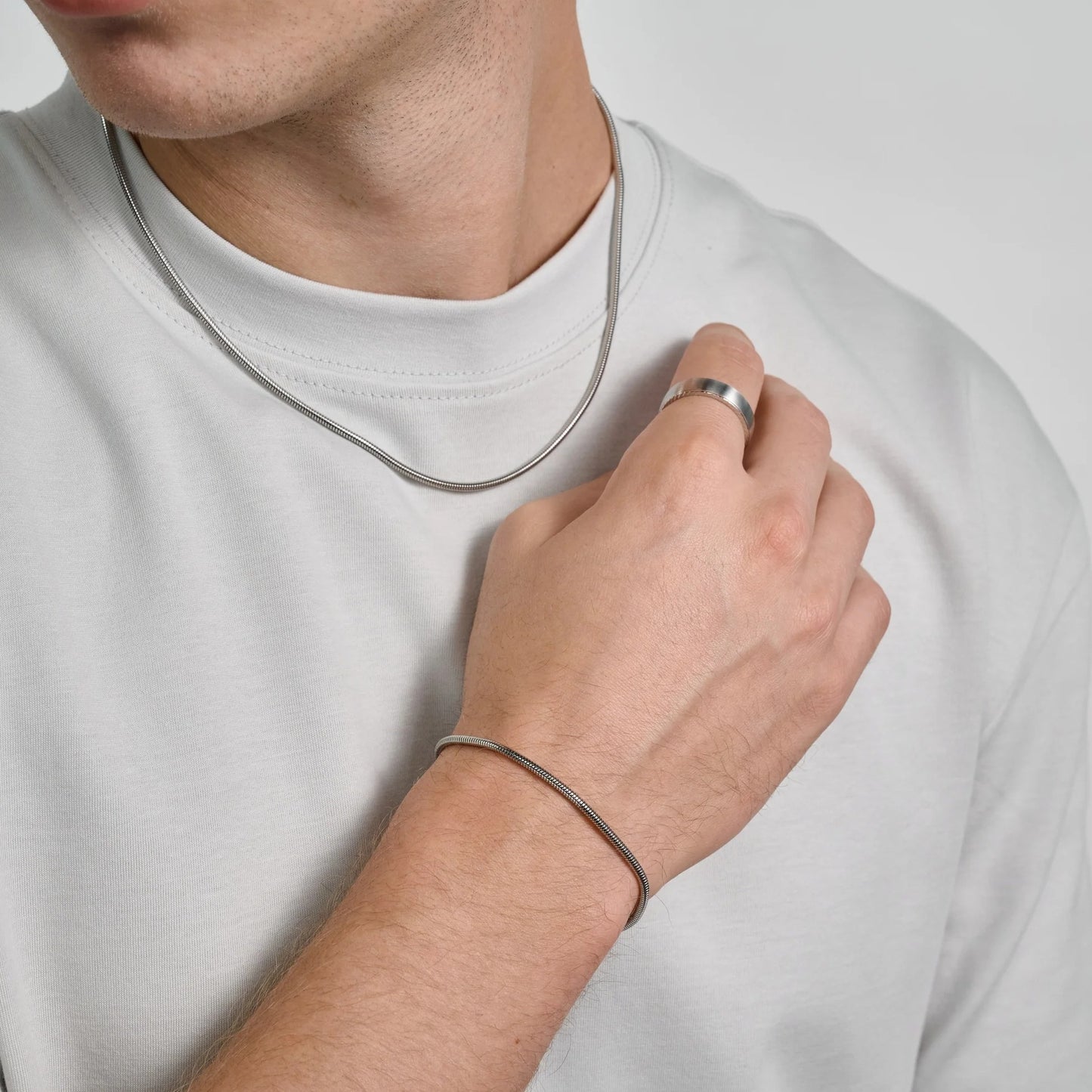 SLIM SILVER SNAKE (SILVER) 2MM